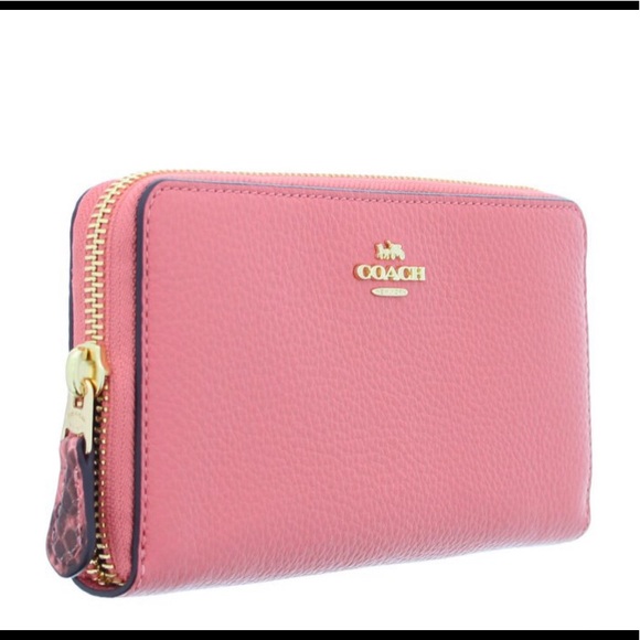 Coach Handbags - COACH ACCORDION ZIP WALLET
IM/BRIGHT CORAL WINE